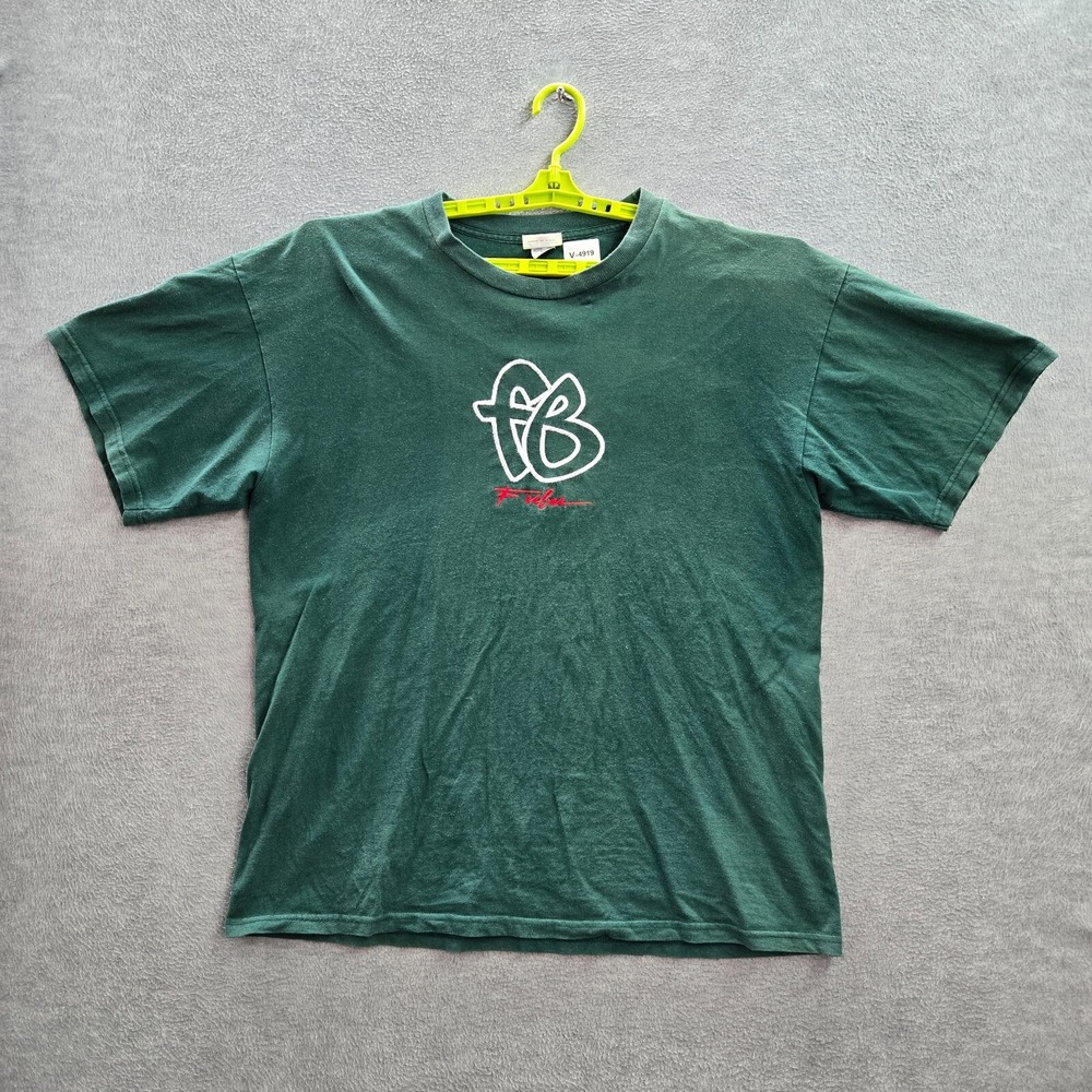 VINTAGE Fubu Men Shirt XL Green Logo Embroidered‎ Streetwear 90s USA